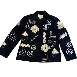 Daniel K. Women Size Small Jacket embroidered Artsy Classic VTG y2k 90s